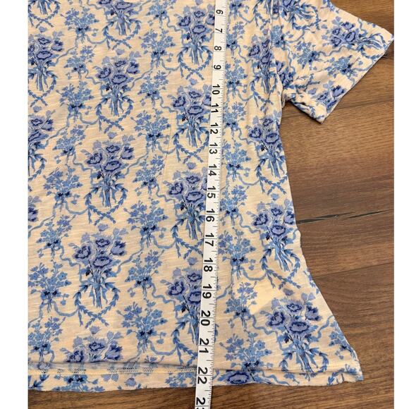 LoveShackFancy Calix Tee in Blue Frosted Shores Floral Print size Small - Picture 9 of 10